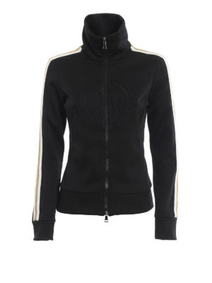 MONCLER: Felpe e maglie - Felpa con zip e patch del logo