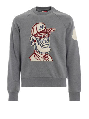 MONCLER: Felpe e maglie - Felpa grigia in cotone Moncler 2 Genius