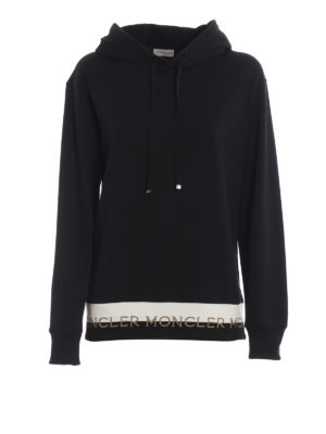 MONCLER: Sweatshirts & Sweaters - Sparkling logo embellished hoodie