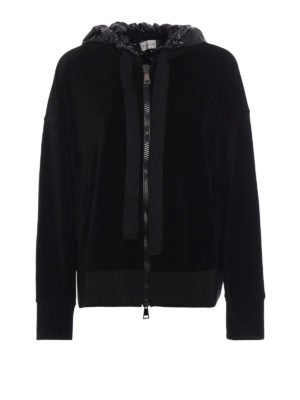 MONCLER: Felpe e maglie - Felpa con cappuccio in nylon e spacco a lato