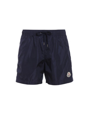 MONCLER: Costumi piscina e boxer - Boxer da mare in nylon blu notte
