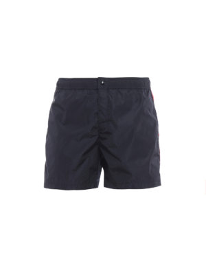 Moncler: Swim shorts & swimming trunks - Tricolour bands blue swim shorts