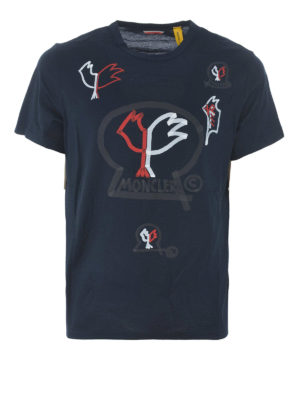 MONCLER: t-shirt - T-shirt in jersey blu Moncler Genius 2