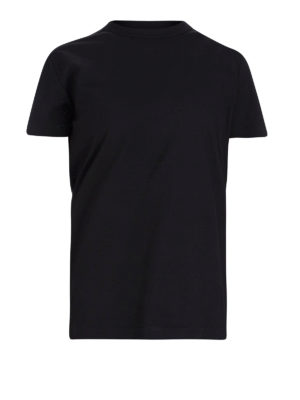 MONCLER: t-shirt - T-shirt in jersey nero con intrecci tubolari