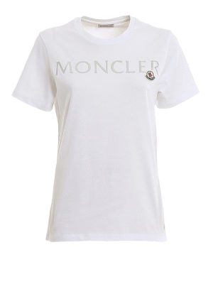 MONCLER: t-shirts - Relief logo lettering print T-shirt