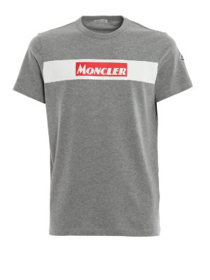 MONCLER: t-shirts - Rubberized logo band jersey T-shirt