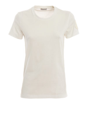 MONCLER: t-shirts - Velvet logo patch T-shirt