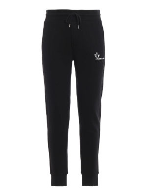 MONCLER: tracksuit bottoms - Contrasting logo jogging pants