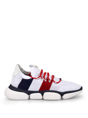 MONCLER: sneakers - Sneaker Bubble in tessuto tecnico bianco