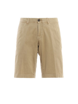 MONCLER: Trousers Shorts - Light beige cotton shorts