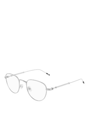 MONTBLANC: Glasses - Silver tone metal optical glasses