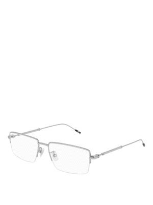 MONTBLANC: Glasses - Silver tone metal optical glasses