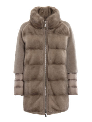 MOORER: cappotti imbottiti - Piumino Antiope in cashmere e visone