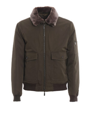 MOORER: padded jackets - Fermi fur neck puffer jacket