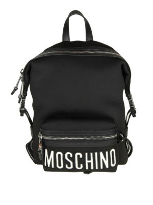 MOSCHINO: zaini - Zaino signature in neoprene nero