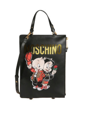 MOSCHINO: zaini - Zaino pochette nero Chinese New Year
