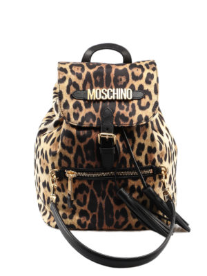 MOSCHINO: zaini - Zaino stampa Leopard