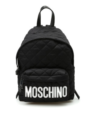 MOSCHINO: zaini - Zaino trapuntato con logo