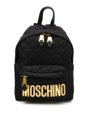 MOSCHINO: zaini - Zaino matelassé con logo lettering