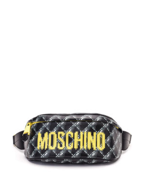 MOSCHINO: marsupi - Marsupio in pelle stampa Pixel