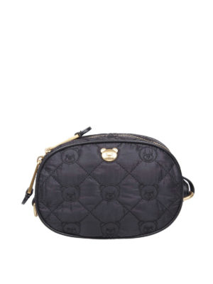 MOSCHINO: marsupi - Marsupio in tessuto con motivo Teddy Bear