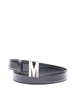 MOSCHINO: belts - M buckle calfskin belt
