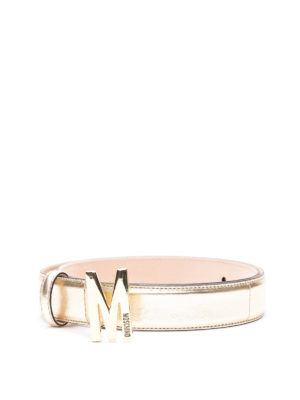 MOSCHINO: belts - M buckle calfskin belt