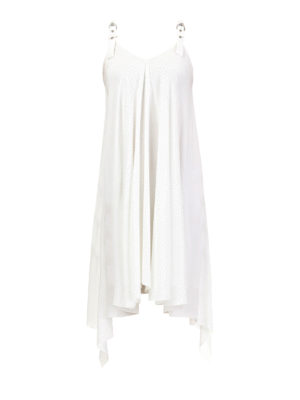 Moschino Boutique: abiti al ginocchio - Abito asimmetrico in seta con cinturini