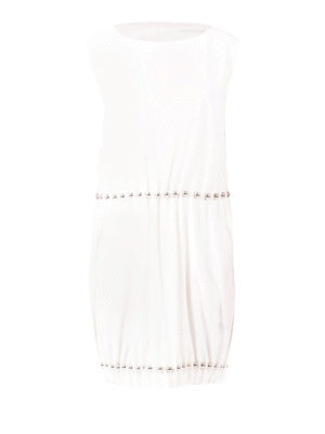 Moschino Boutique: abiti al ginocchio - Abito in crepe con applicazioni in metallo