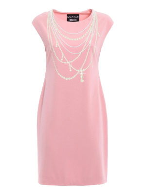 Moschino Boutique: knee length dresses - Crepe dress with pearls print