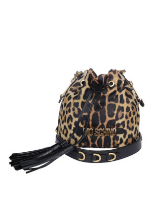 MOSCHINO: Secchielli - Secchiello in nylon stampa animalier