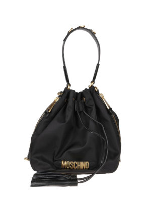 MOSCHINO: Secchielli - Secchiello in nylon con logo dorato