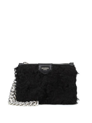 MOSCHINO: pochette - Clutch in shearling nera