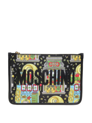 MOSCHINO: clutches - Slot Machine print clutch