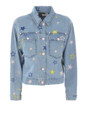 MOSCHINO: denim jacket - Star print denim jacket