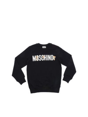 Moschino Kids: Sweatshirts & Sweaters - Teddy Logo sweatshirt in black