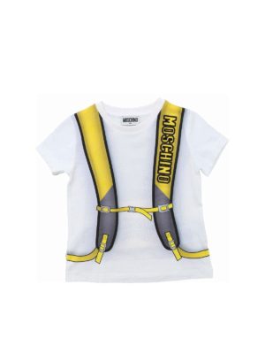 Moschino Kids: t-shirts - Backpack t-shirt in white