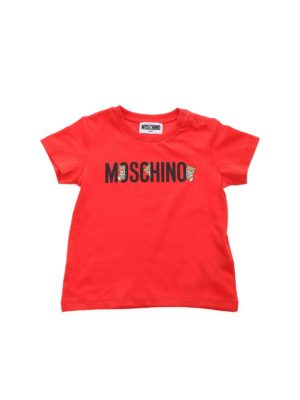 Moschino Kids: t-shirts - Moschino Teddy Bear T-shirt in red
