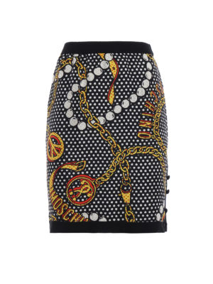 MOSCHINO: minigonne - Minigonna con stampa Jewels and Polka Dots