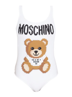 MOSCHINO: costumi interi - Costume intero con stampa Teddy Bear pixel