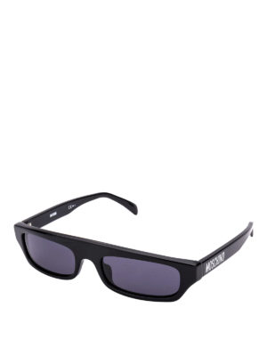 MOSCHINO: sunglasses - Black acetate rectangular sunglasses