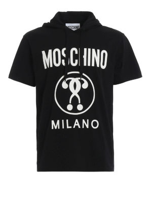 MOSCHINO: t-shirts - Logo lettering print black T-shirt