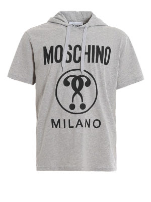 MOSCHINO: t-shirts - Logo lettering print grey T-shirt