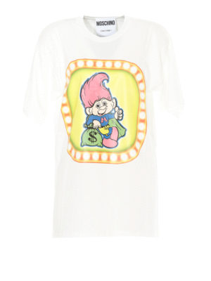 MOSCHINO: t-shirts - Trolls white jersey T-shirt