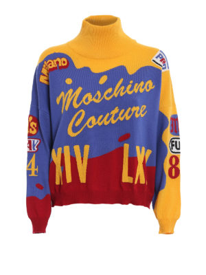 MOSCHINO: Cuellos altos y polos - Suéter Con Cuello Alto - Multicolor