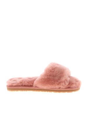MOU: flip flops - Sheepskin slippers in antique pink