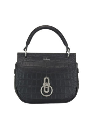 MULBERRY: borse a tracolla - Borsa Amberley piccola in pelle stampa cocco