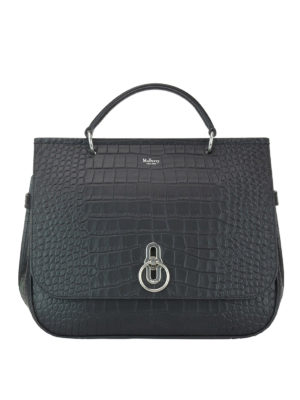 MULBERRY: shopper - Borsa Amberley in pelle stampa cocco
