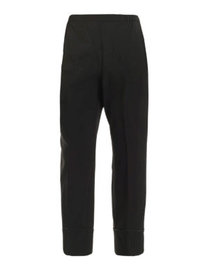 N°21: casual trousers - Brass insert black crop trousers