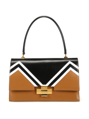N°21: borse a spalla - Borsa Alice nera cammello e bianca